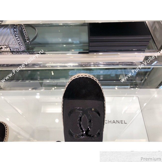 Chanel Fabric Slingback Lace-up Espadrilles Dark Gray 2019 (XO-9031127)