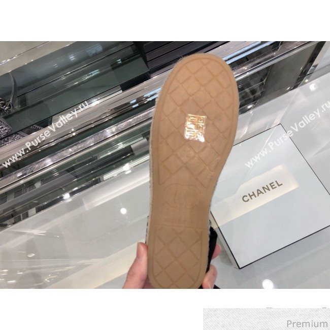 Chanel Fabric Slingback Lace-up Espadrilles Dark Gray 2019 (XO-9031127)