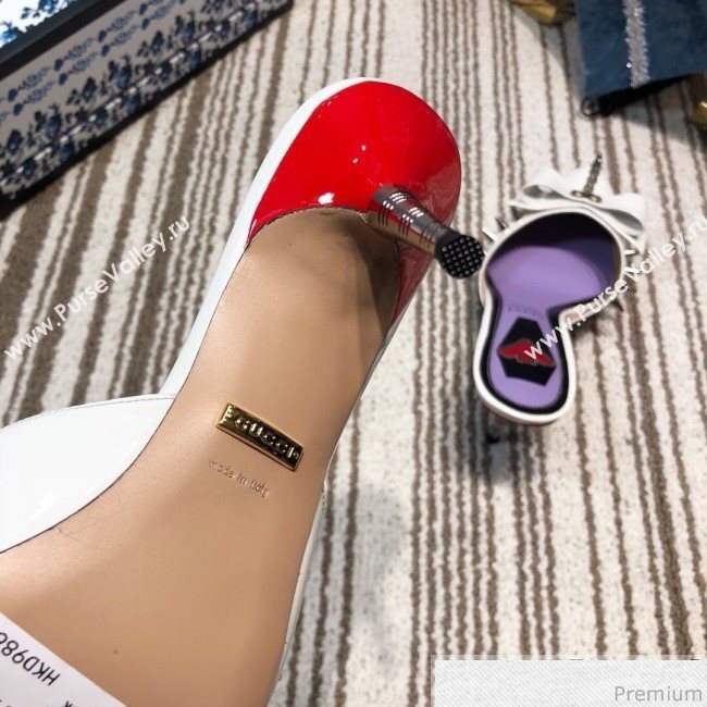Gucci Leather Spikes Heel Mules with Bow White 2019 (DLY-9031127)