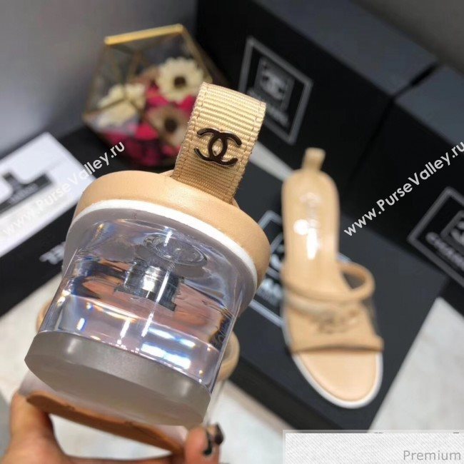 Chanel PVC Heel Mule Sandals G34871 Apricot 2019 (DLY-9041024)