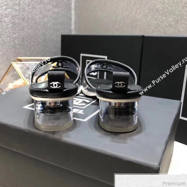 Chanel PVC Heel Mule Sandals G34871 Black 2019 (DLY-9041020)