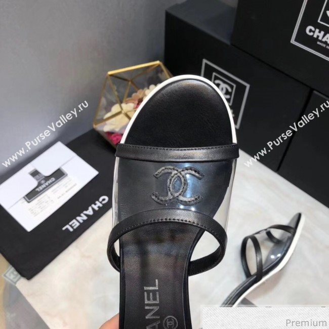 Chanel PVC Heel Mule Sandals G34871 Black 2019 (DLY-9041020)