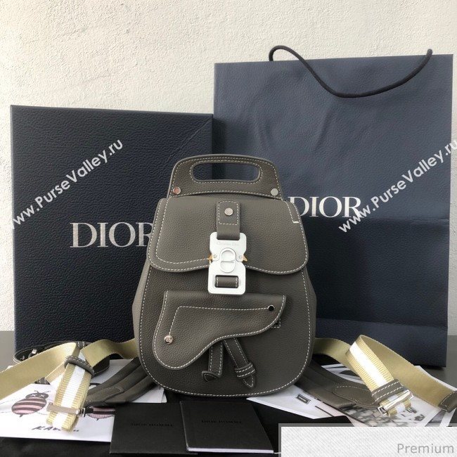 Dior Mens Small Saddle Homme Backpack Grey 2019 (WEIP-9041309)