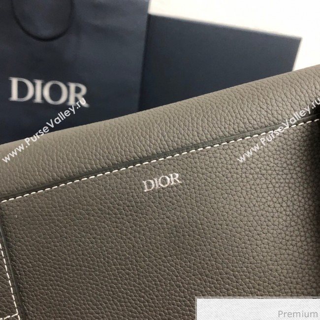 Dior Homme Grained Calfskin Saddle Bag Grey 2019 (WEIP-9041311)