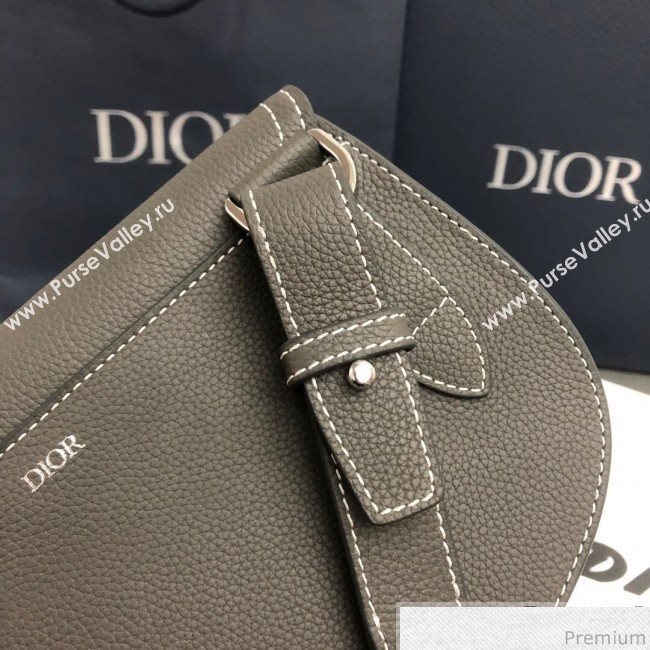 Dior Homme Grained Calfskin Saddle Bag Grey 2019 (WEIP-9041311)