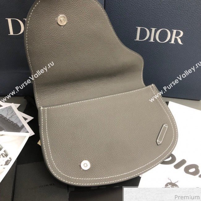 Dior Homme Grained Calfskin Saddle Bag Grey 2019 (WEIP-9041311)