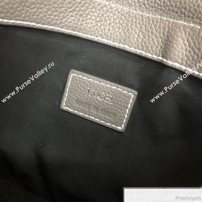 Dior Homme Grained Calfskin Saddle Bag Grey 2019 (WEIP-9041311)