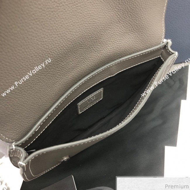 Dior Homme Grained Calfskin Saddle Bag Grey 2019 (WEIP-9041311)