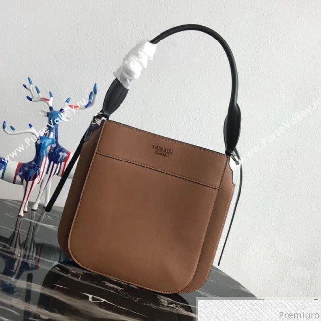 Prada Margit Leather Shoulder Bag 1BC076 Brown 2019 (PYZ-9041314)