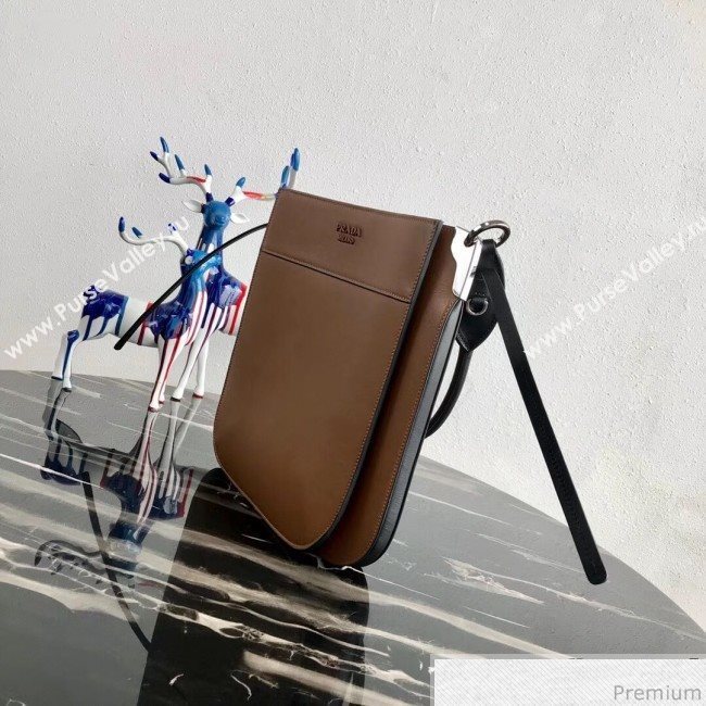 Prada Margit Leather Shoulder Bag 1BC076 Brown 2019 (PYZ-9041314)