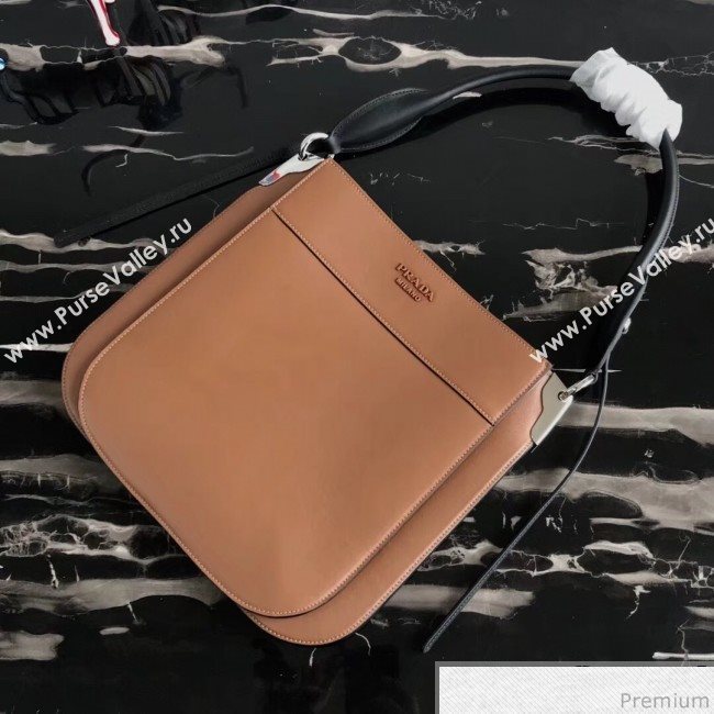 Prada Margit Leather Shoulder Bag 1BC076 Brown 2019 (PYZ-9041314)