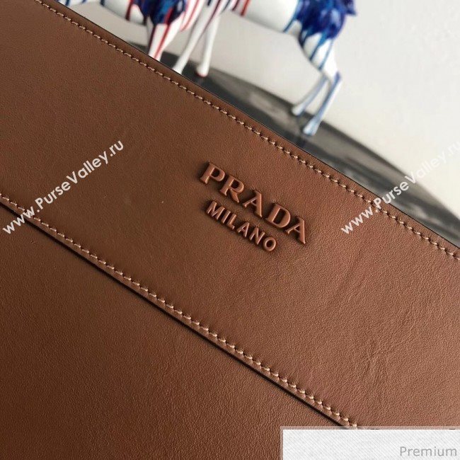 Prada Margit Leather Shoulder Bag 1BC076 Brown 2019 (PYZ-9041314)