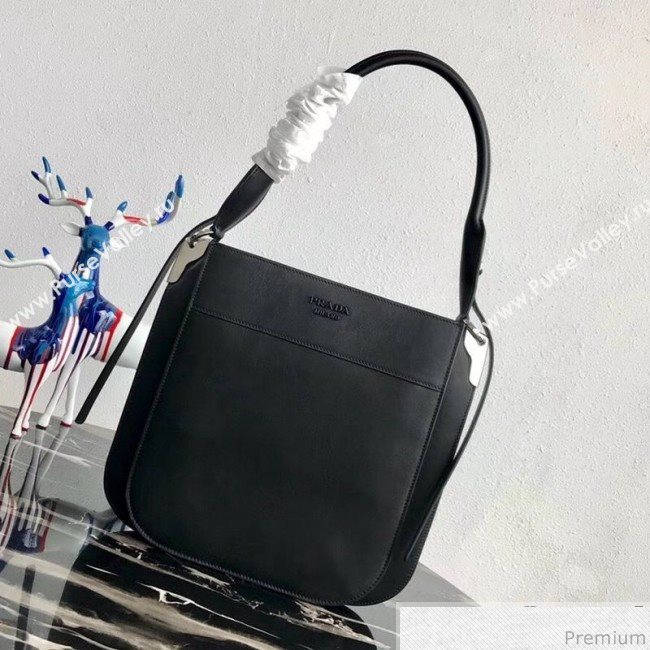 Prada Margit Leather Shoulder Bag 1BC076 Black 2019 (PYZ-9041315)