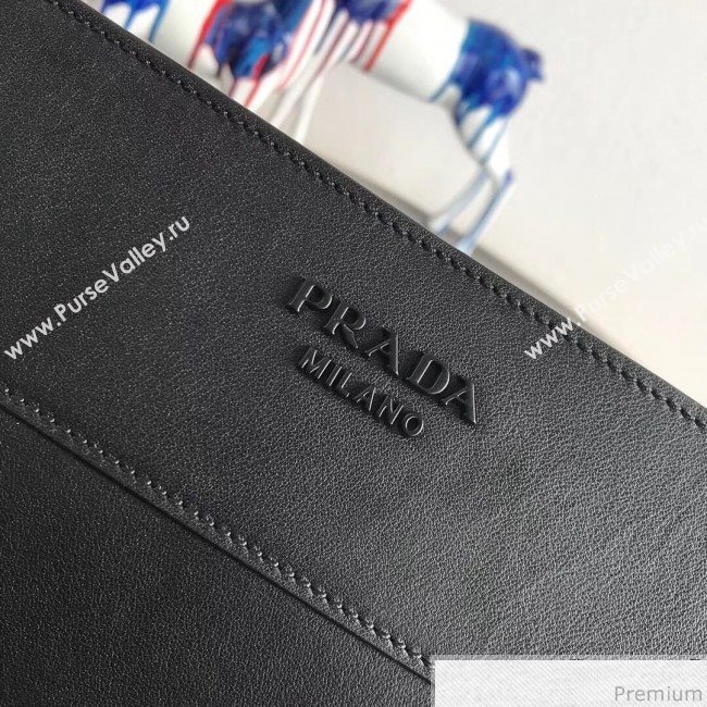 Prada Margit Leather Shoulder Bag 1BC076 Black 2019 (PYZ-9041315)