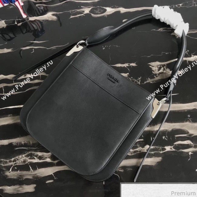 Prada Margit Leather Shoulder Bag 1BC076 Black 2019 (PYZ-9041315)