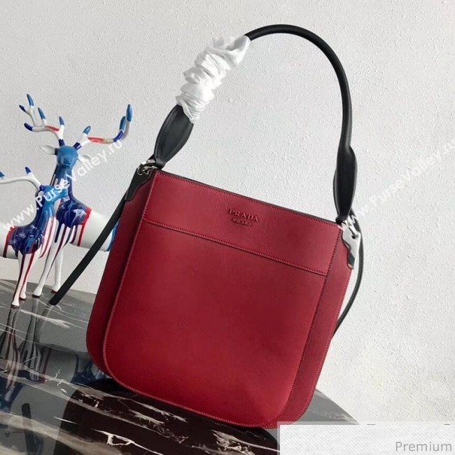 Prada Margit Leather Shoulder Bag 1BC076 Red 2019 (PYZ-9041317)