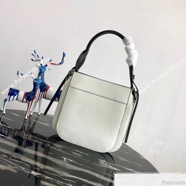 Prada Margit Leather Shoulder Bag 1BC076 White 2019 (PYZ-9041316)