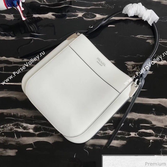 Prada Margit Leather Shoulder Bag 1BC076 White 2019 (PYZ-9041316)