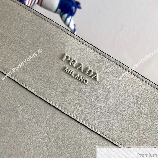 Prada Margit Leather Shoulder Bag 1BC076 White 2019 (PYZ-9041316)