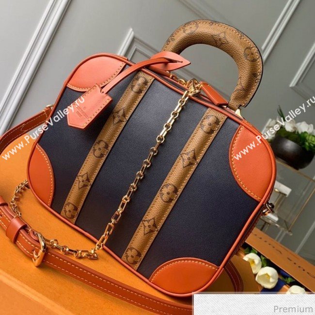 Louis Vuitton Mini Luggage Top Handle Bag M53782 Navy Blue/Caramel 2019 (KD-9041134)