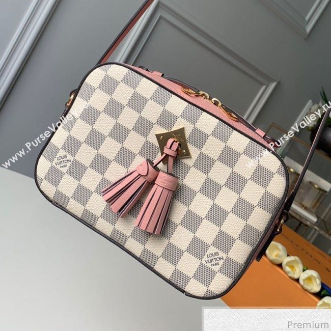 Louis Vuitton Saintonge Top Handle Bag N40155 Damier Azur Canvas/Pink 2019 (KD-9041135)