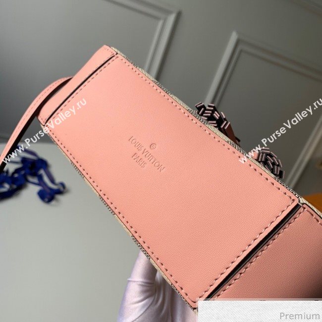 Louis Vuitton Saintonge Top Handle Bag N40155 Damier Azur Canvas/Pink 2019 (KD-9041135)