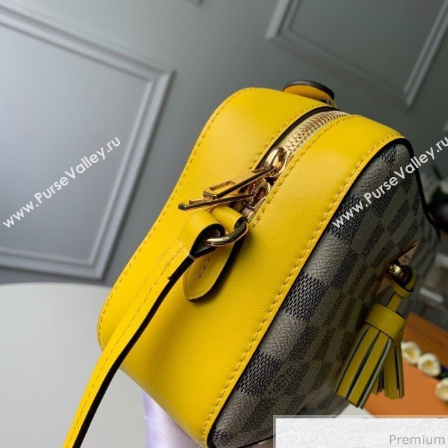 Louis Vuitton Saintonge Top Handle Bag N40154 Damier Azur Canvas/Yellow 2019 (KD-9041136)