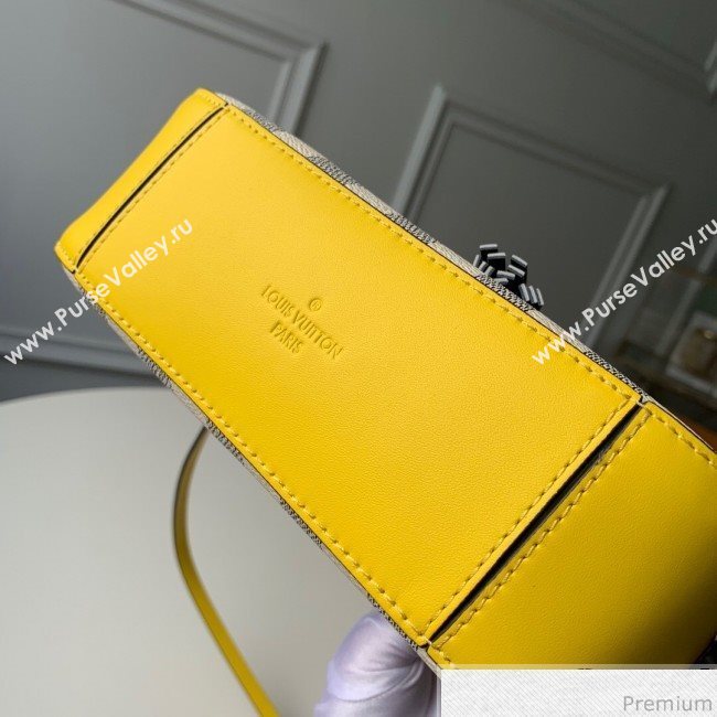 Louis Vuitton Saintonge Top Handle Bag N40154 Damier Azur Canvas/Yellow 2019 (KD-9041136)
