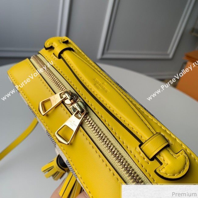 Louis Vuitton Saintonge Top Handle Bag N40154 Damier Azur Canvas/Yellow 2019 (KD-9041136)