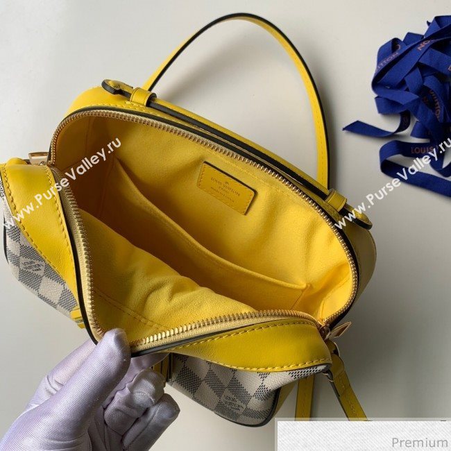 Louis Vuitton Saintonge Top Handle Bag N40154 Damier Azur Canvas/Yellow 2019 (KD-9041136)