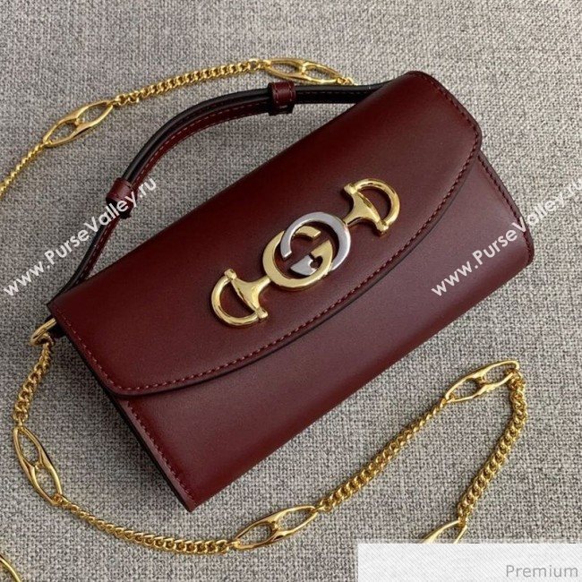 Gucci Zumi Smooth Leather Mini Shoulder Bag 564718 Burgundy 2019 (PYQ-9041209)