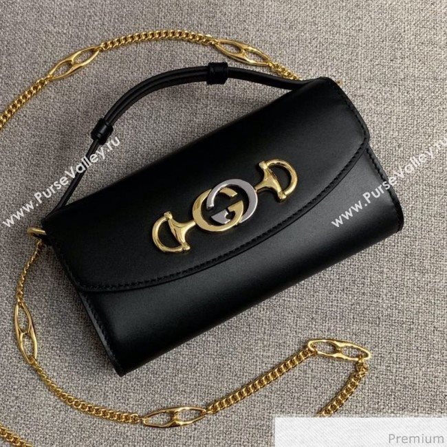Gucci Zumi Smooth Leather Mini Shoulder Bag 564718 Black 2019 (PYQ-9041210)