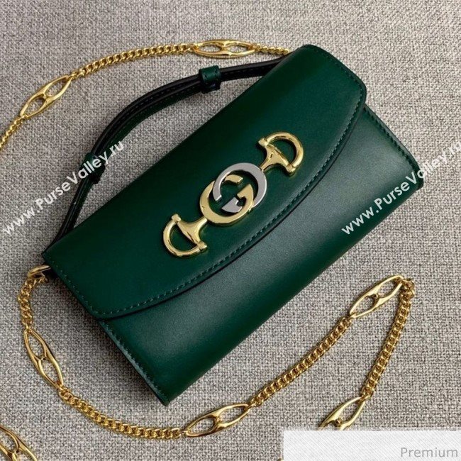 Gucci Zumi Smooth Leather Mini Shoulder Bag 564718 Green 2019 (PYQ-9041207)