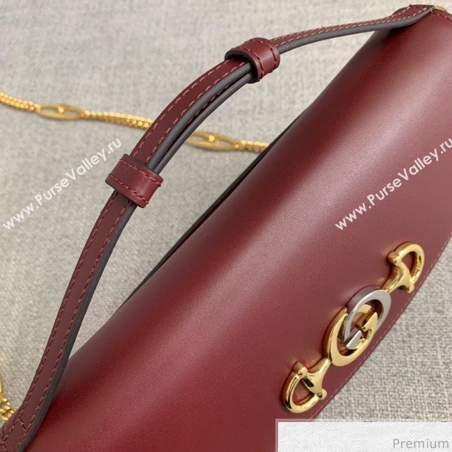 Gucci Zumi Smooth Leather Small Shoulder Bag 572375 Burgundy 2019 (PYQ-9041214)