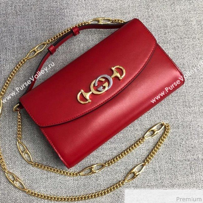 Gucci Zumi Smooth Leather Small Shoulder Bag 572375 Red 2019 (PYQ-9041216)