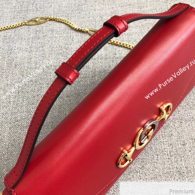 Gucci Zumi Smooth Leather Small Shoulder Bag 572375 Red 2019 (PYQ-9041216)