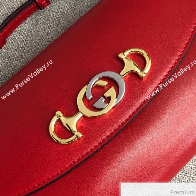 Gucci Zumi Smooth Leather Small Shoulder Bag 572375 Red 2019 (PYQ-9041216)