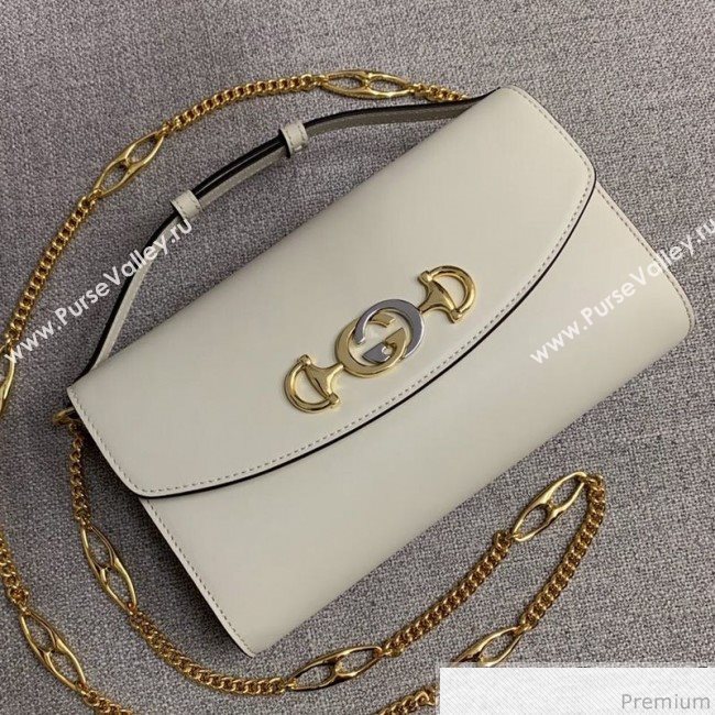 Gucci Zumi Smooth Leather Small Shoulder Bag 572375 White 2019 (PYQ-9041213)