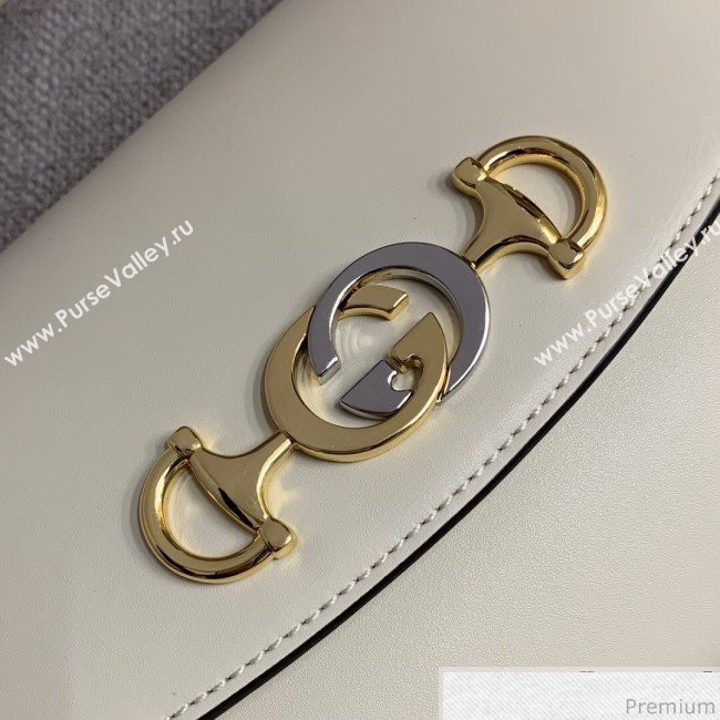 Gucci Zumi Smooth Leather Small Shoulder Bag 572375 White 2019 (PYQ-9041213)