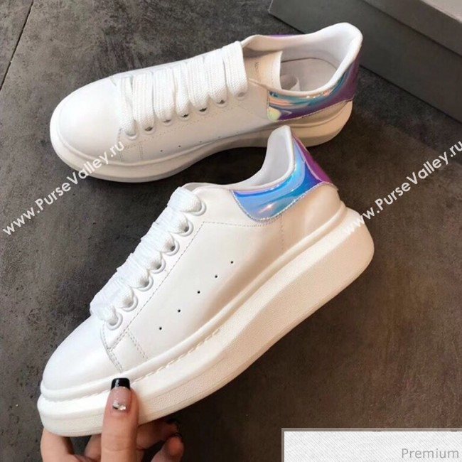 Alexander McQueen Oversized Sneaker with Neon Back White/Purple(For Man and Woman) (EM-9030922)