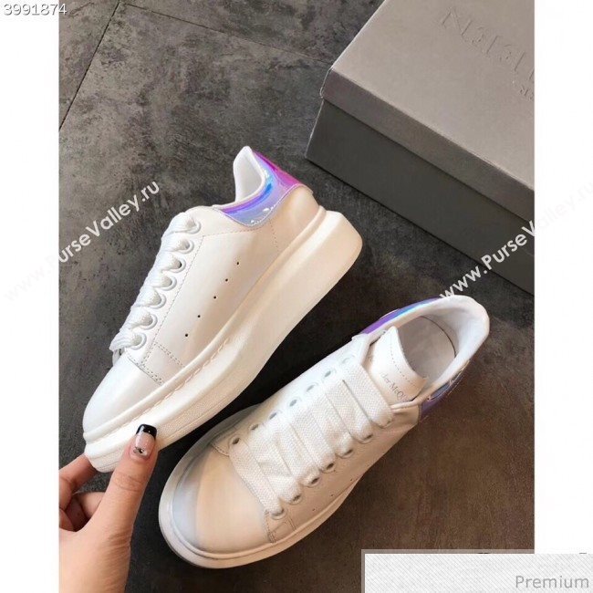 Alexander McQueen Oversized Sneaker with Neon Back White/Purple(For Man and Woman) (EM-9030922)