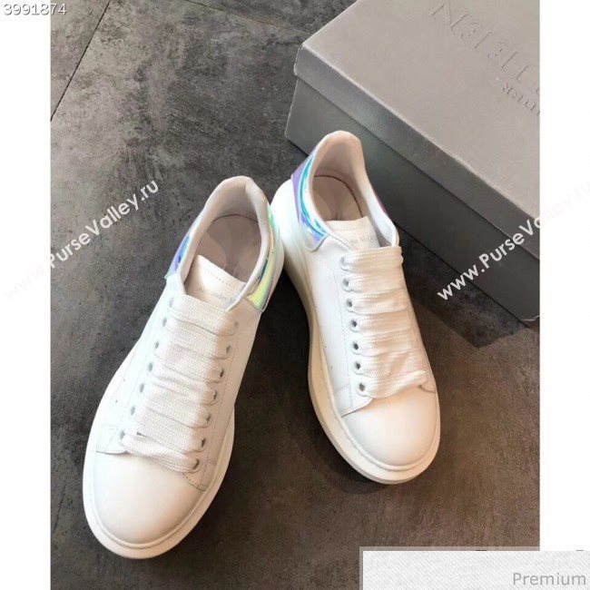 Alexander McQueen Oversized Sneaker with Neon Back White/Purple(For Man and Woman) (EM-9030922)