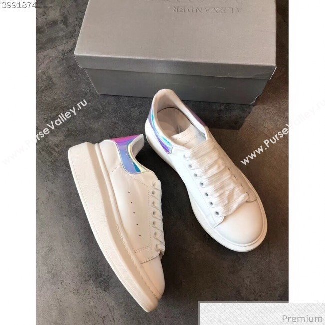 Alexander McQueen Oversized Sneaker with Neon Back White/Purple(For Man and Woman) (EM-9030922)