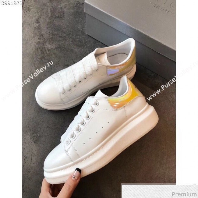 Alexander McQueen Oversized Sneaker with Neon Back White/Yellow(For Man and Woman) (EM-9030923)