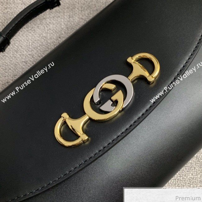 Gucci Zumi Smooth Leather Small Shoulder Bag 572375 Black 2019 (PYQ-9041215)