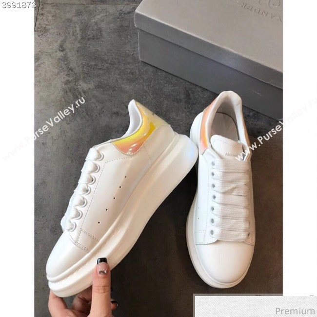 Alexander McQueen Oversized Sneaker with Neon Back White/Yellow(For Man and Woman) (EM-9030923)