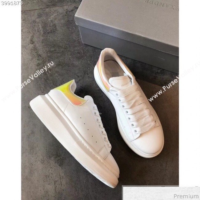 Alexander McQueen Oversized Sneaker with Neon Back White/Yellow(For Man and Woman) (EM-9030923)