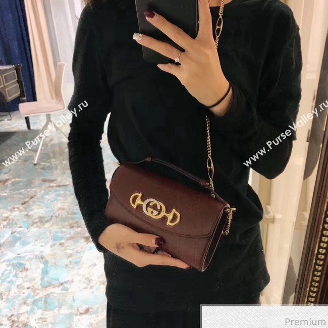Gucci Zumi Smooth Leather Small Shoulder Bag 572375 Burgundy 2019 (PYQ-9041214)