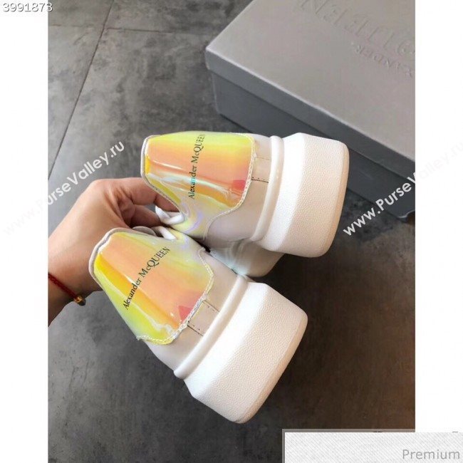 Alexander McQueen Oversized Sneaker with Neon Back White/Yellow(For Man and Woman) (EM-9030923)