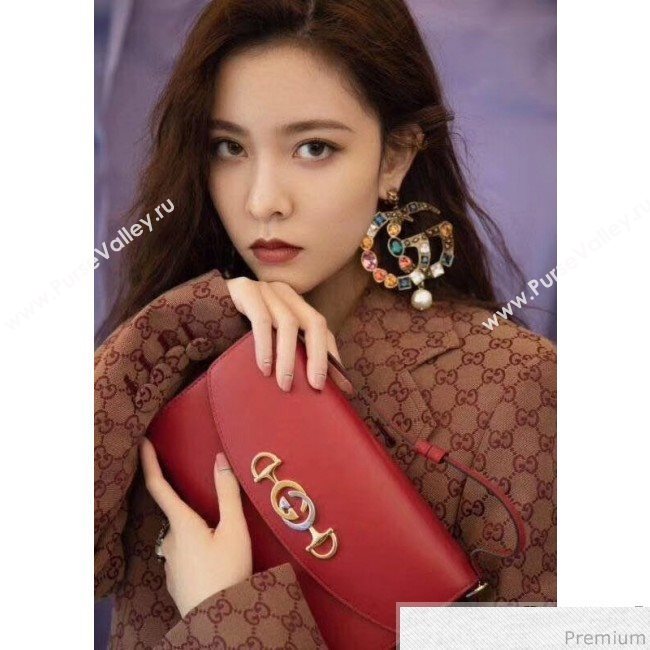 Gucci Zumi Smooth Leather Small Shoulder Bag 572375 Red 2019 (PYQ-9041216)